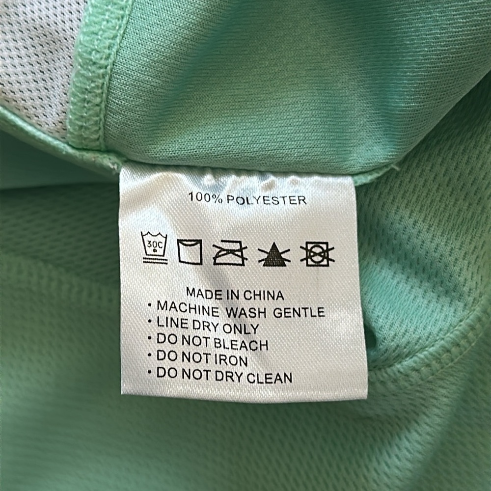 Muteki Cycling Top Mesh fabric Pockets Full Zip Short Sleeve Sea Green/New/Flaw - Picture 9 of 11